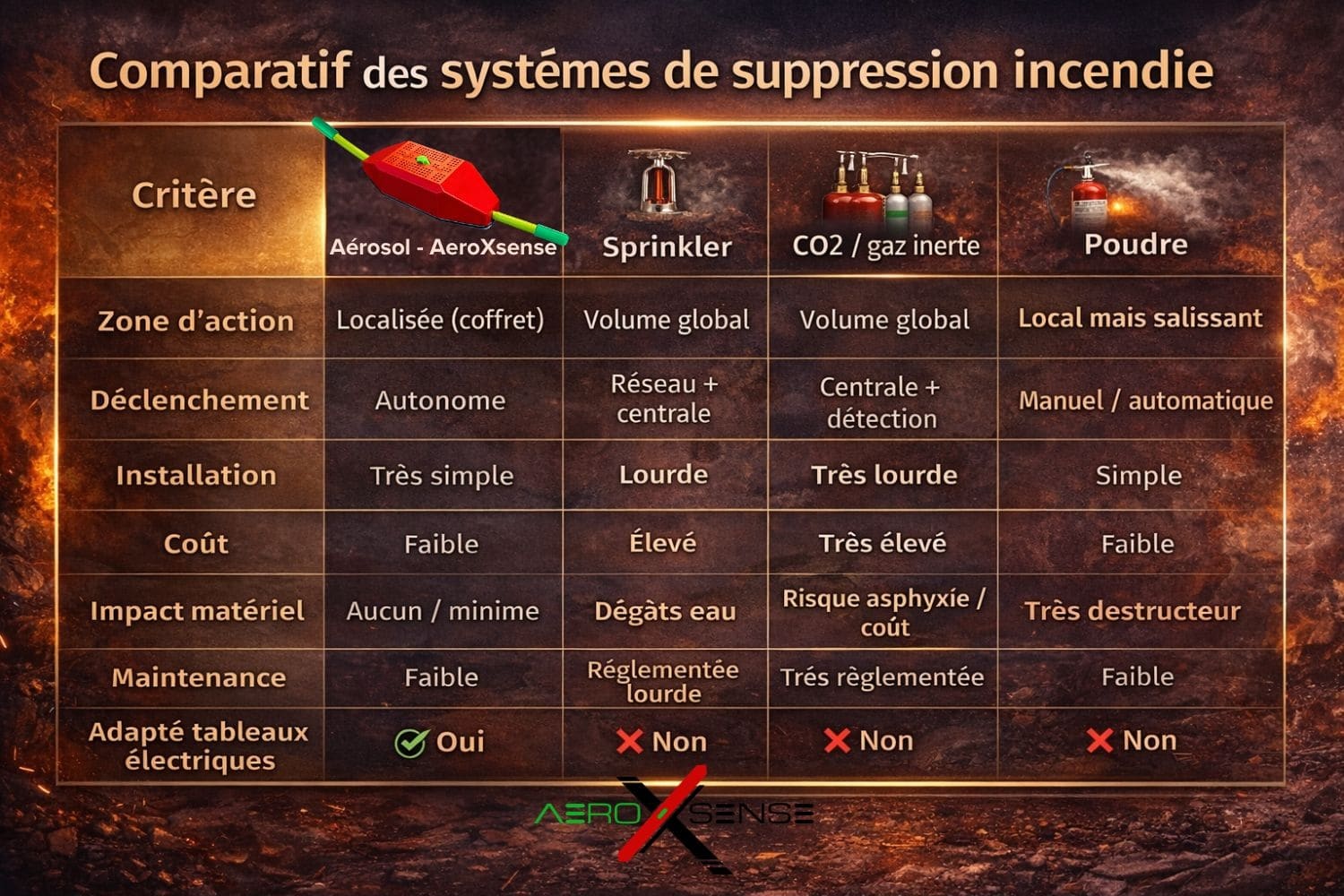 Comparatif coût et maintenance des agents extincteurs